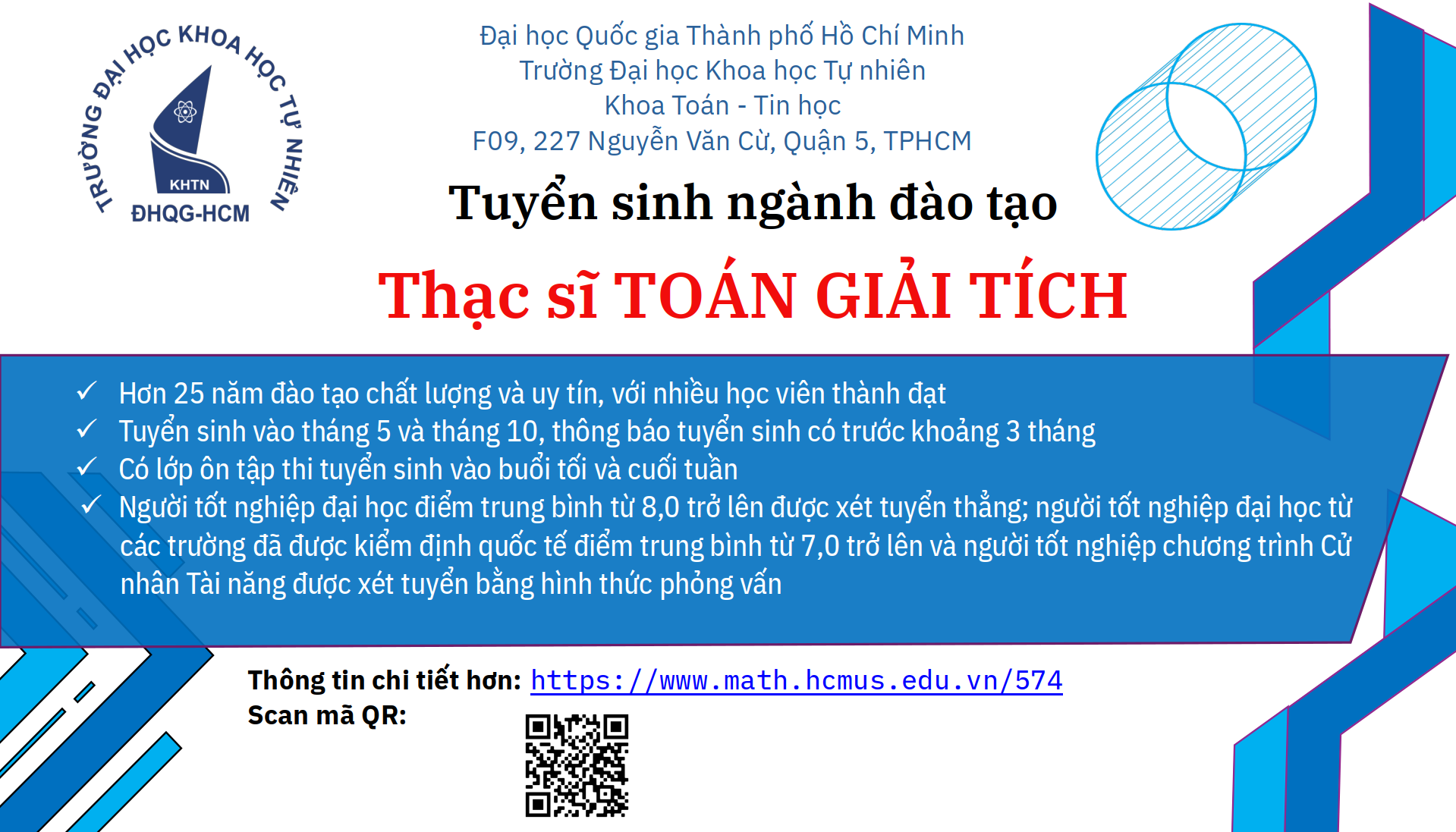 poster tuyển sinh thạc sĩ Toán Giải tích 3